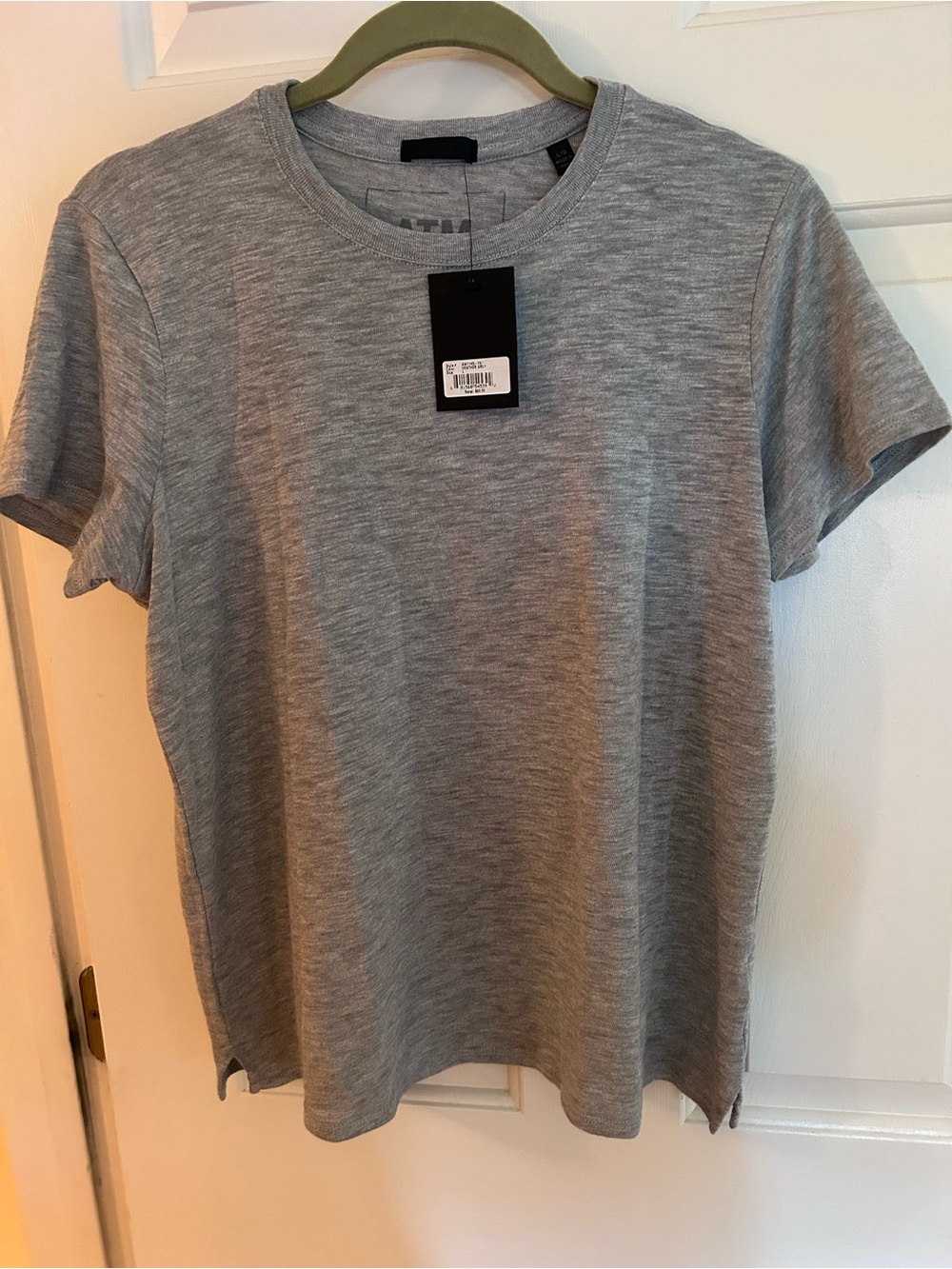 ATM Heathered Grey Short Sleeve Crew Tee NWT Sz L